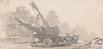 Cart Bearing a Large Tree Trunk by Paul Sandby